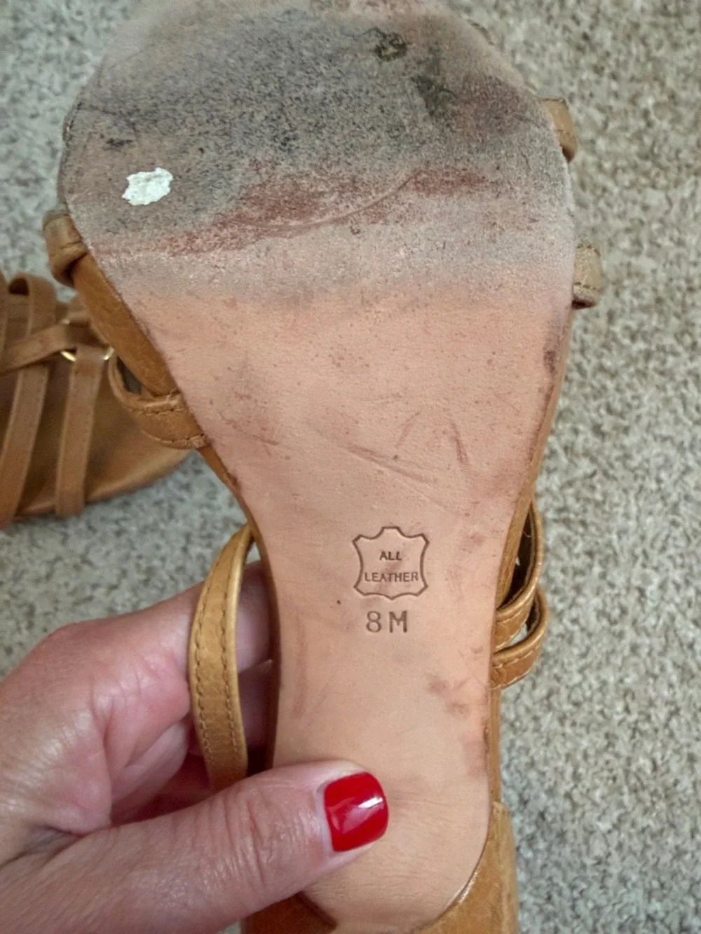 Tory Burch Strappy Sandals in “Royal Tan”, 8